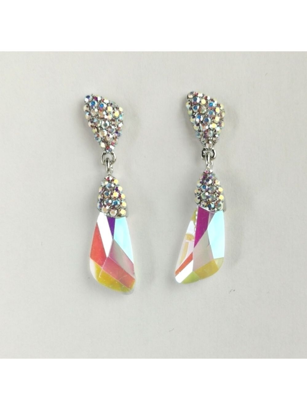 Swarovski a/b crystal drop earrings prom wedding 🆕